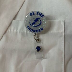 Be The Thunder Blue Glitter Badge Holder